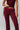 Ruched Side Tie Stretch Pant in Bordeaux