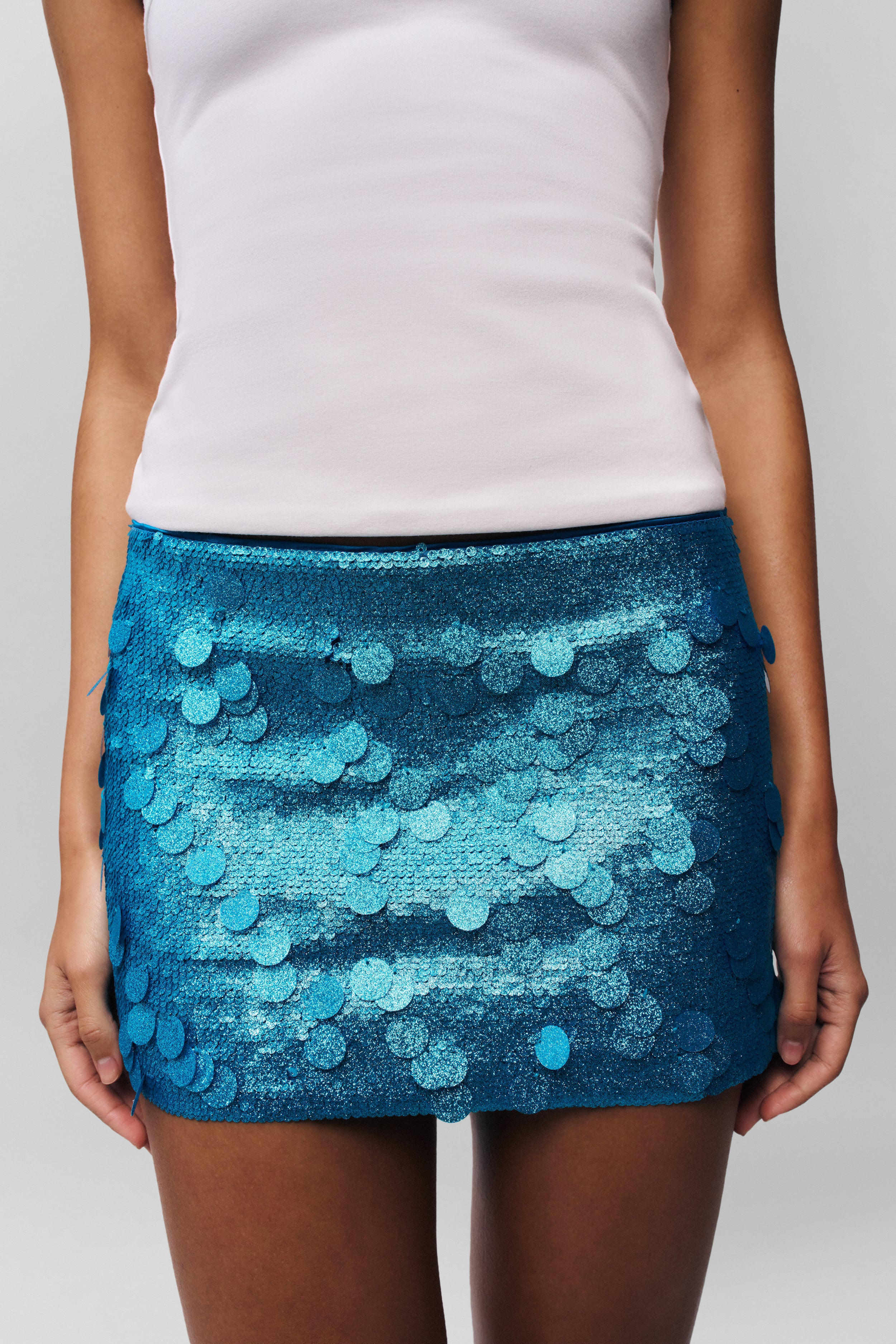 Low Rise Paillette Skirt
