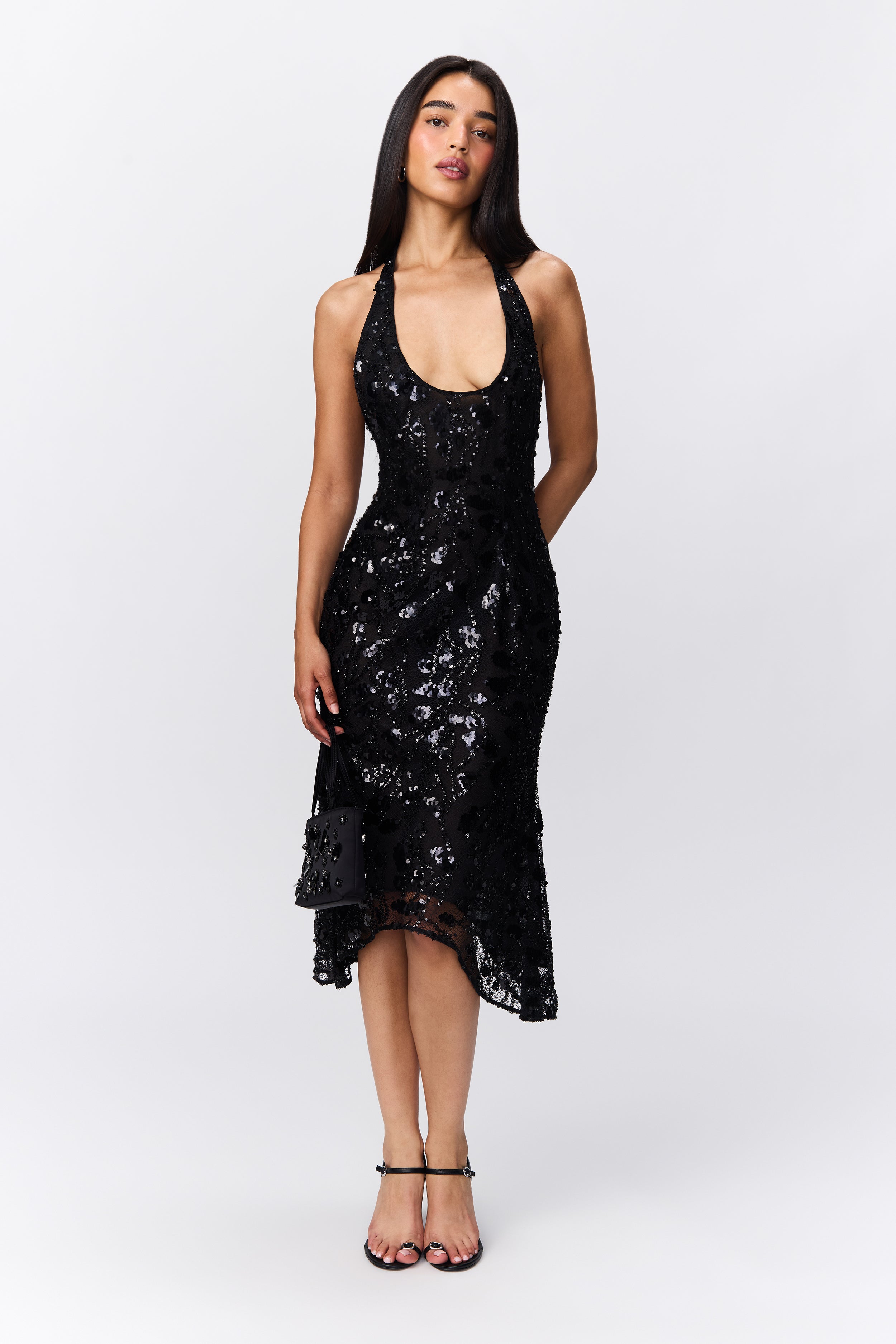 alc gisele sequin midi dress A.L.C. Gisele Midi Dress, 0 / Brown Multi