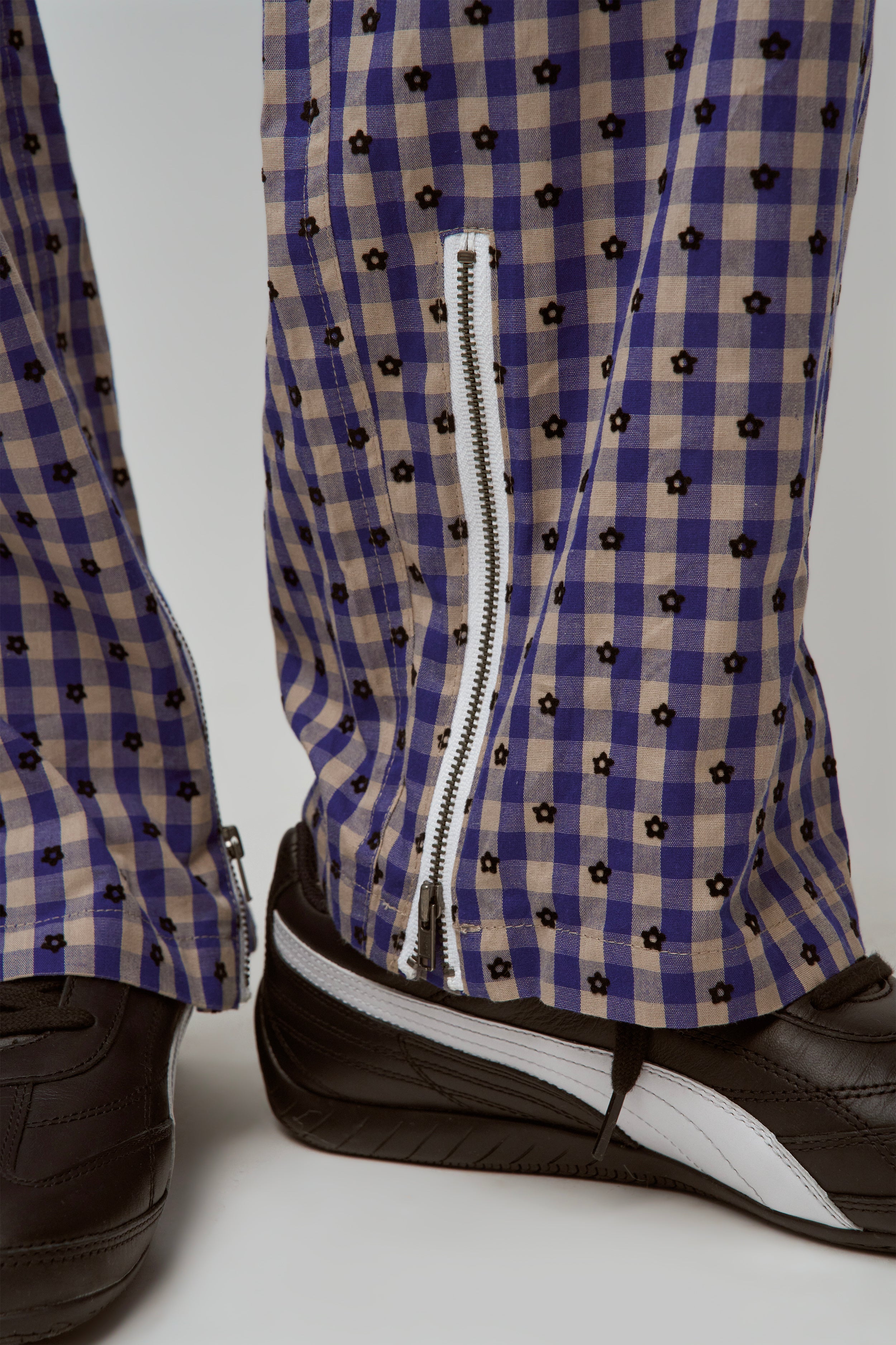 Adrian Gingham Pant in Blue