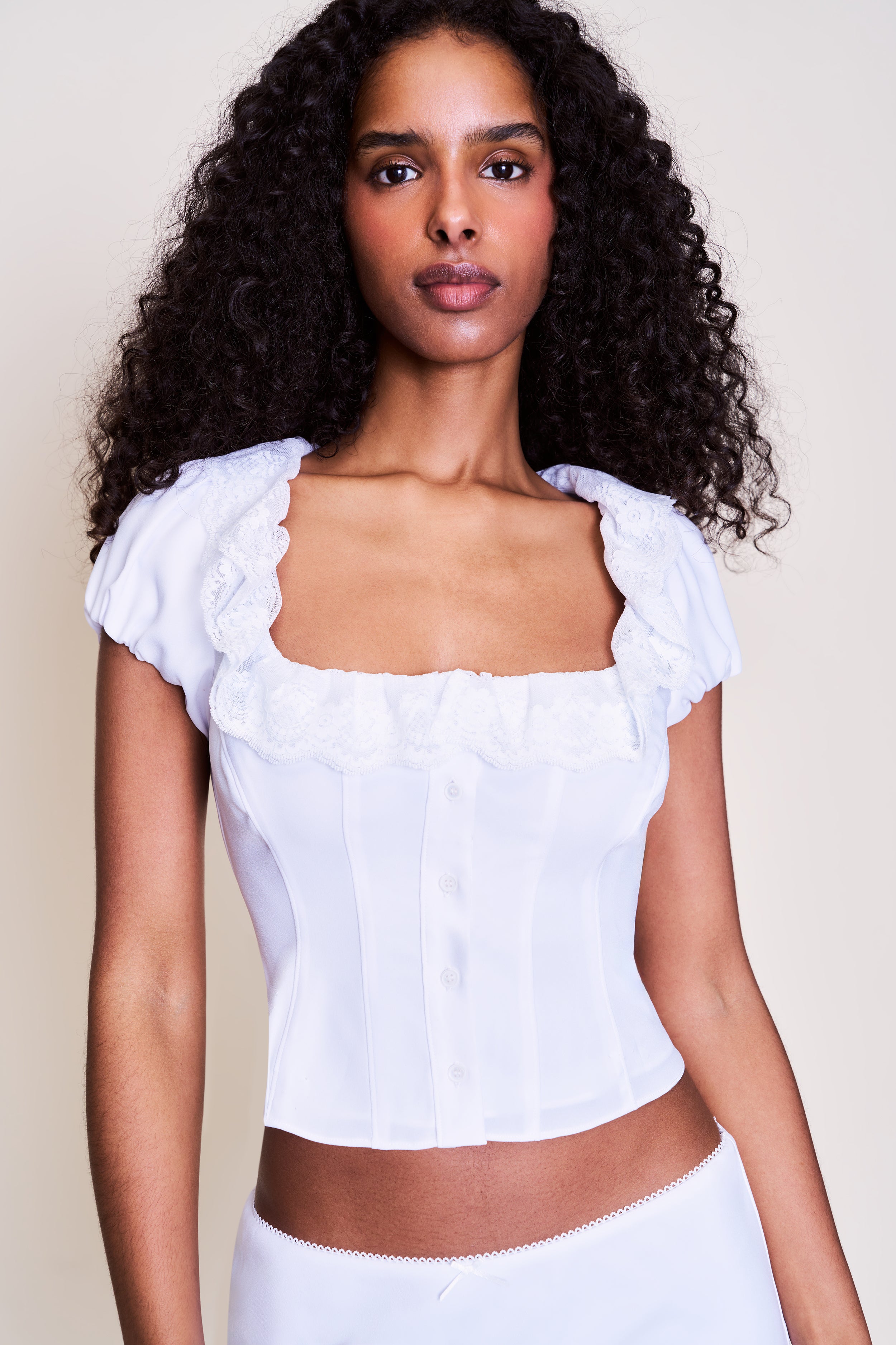 Paloma Short Sleeve Top in White