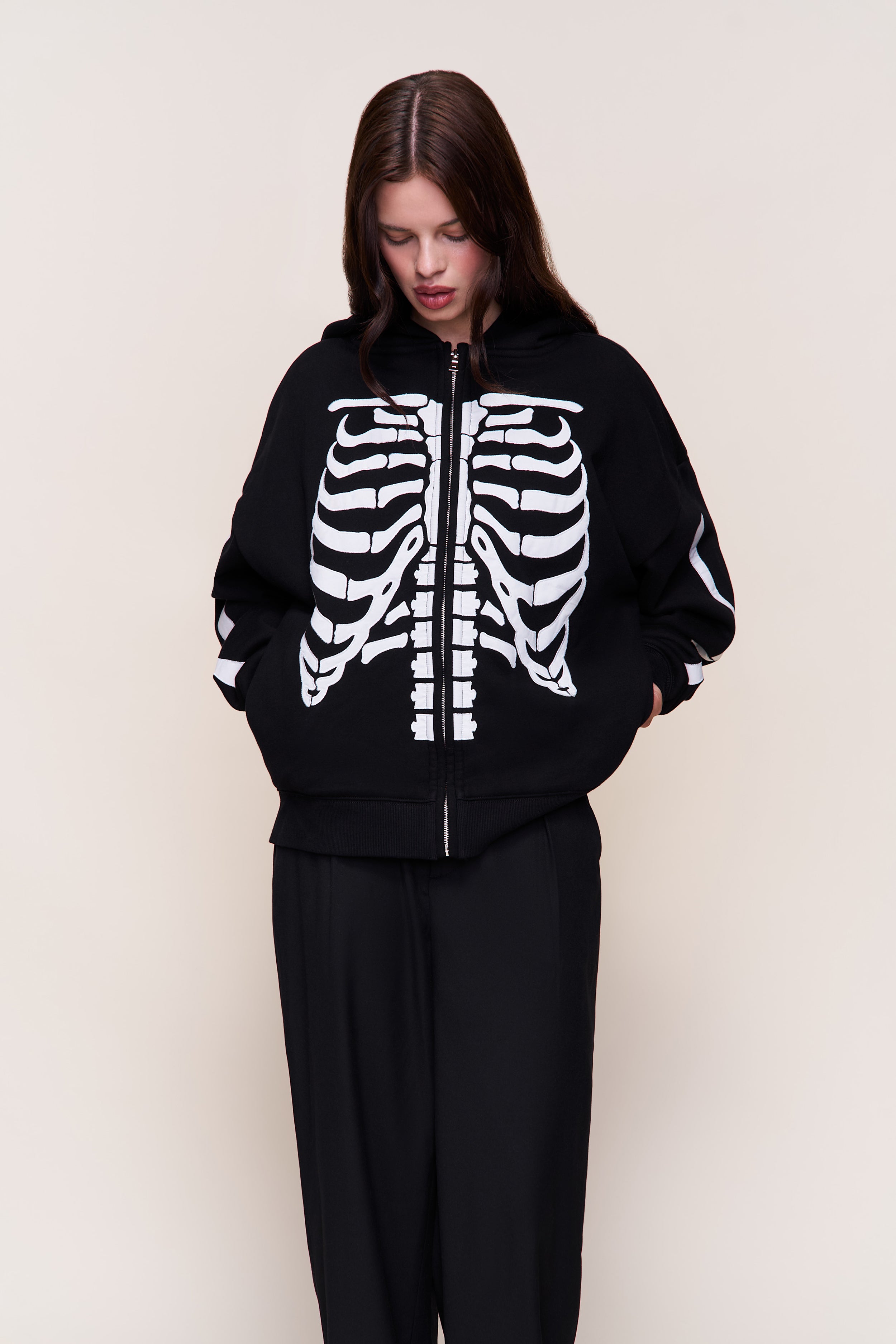 Clifton Zip Up Hoodie in Black