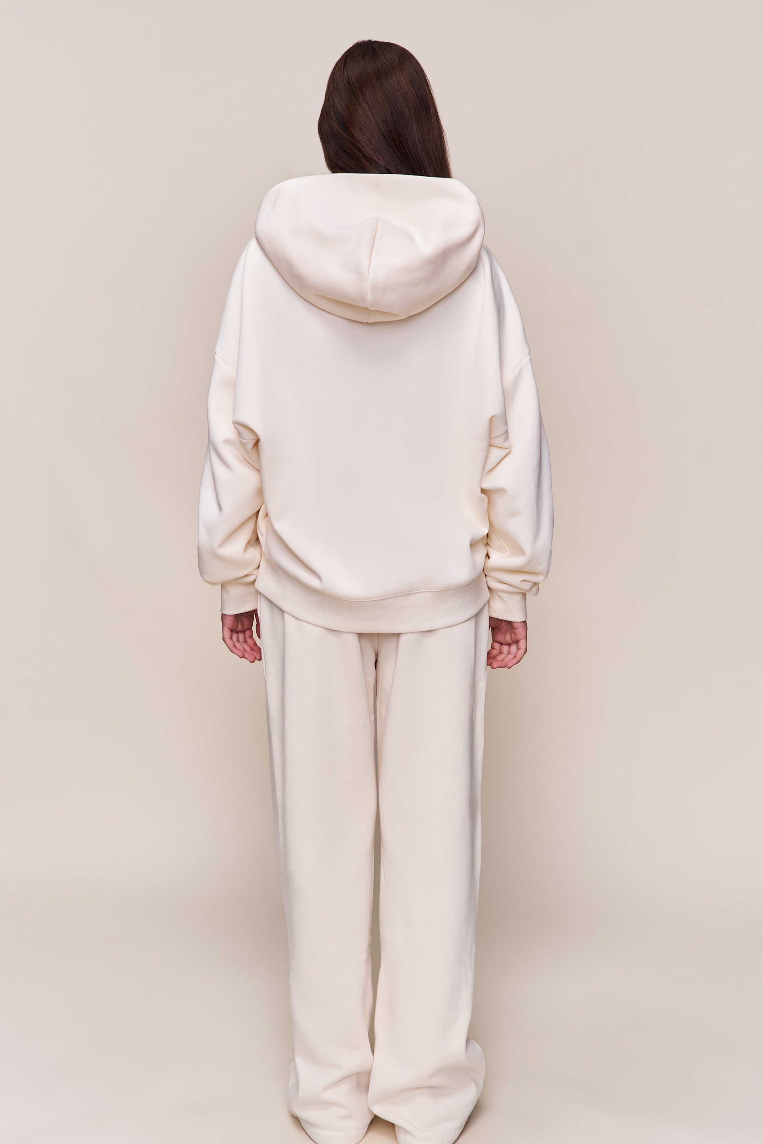 CLIFTON ZIP UP HOODIE IN IVORY