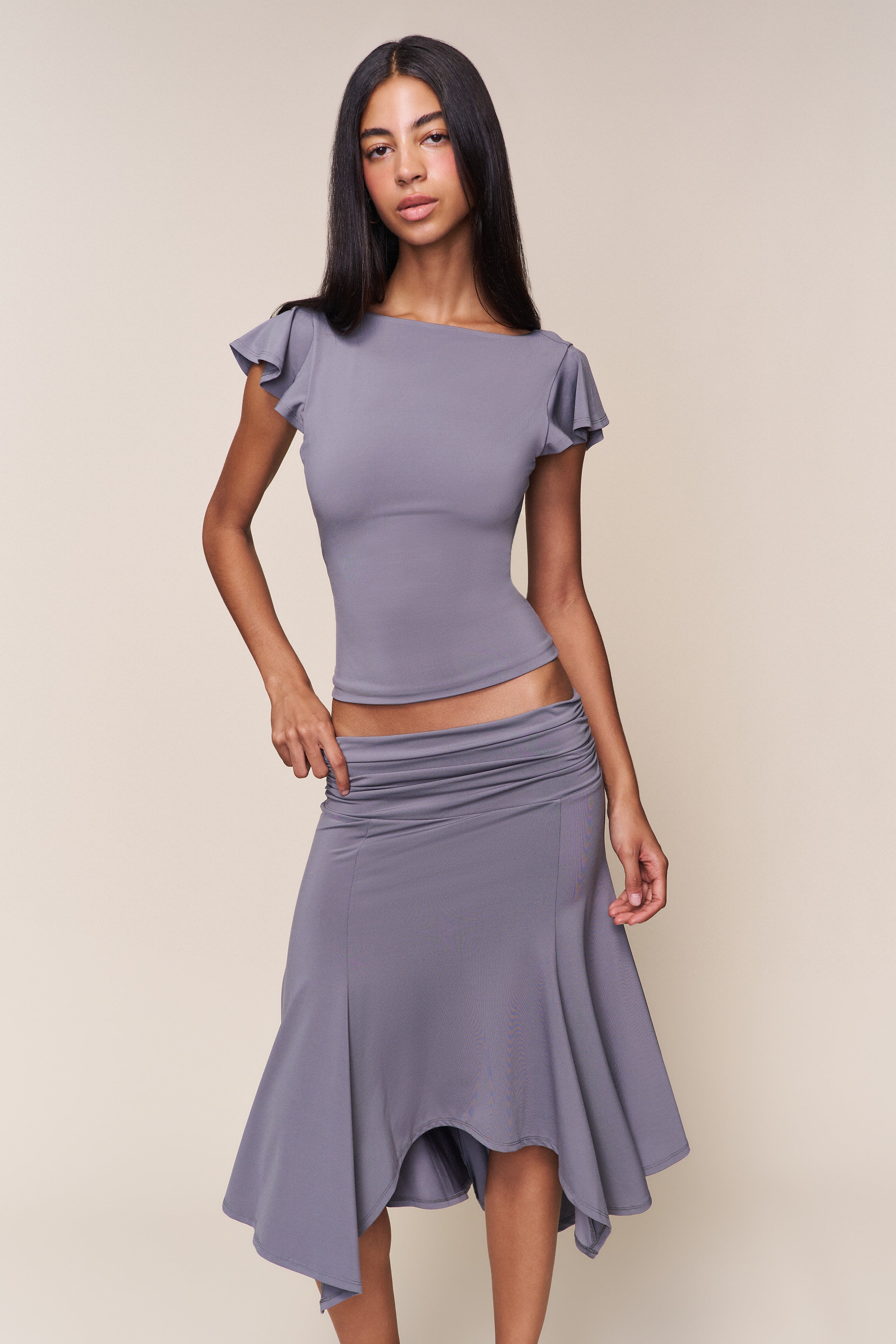 Soffiano Top in Charcoal