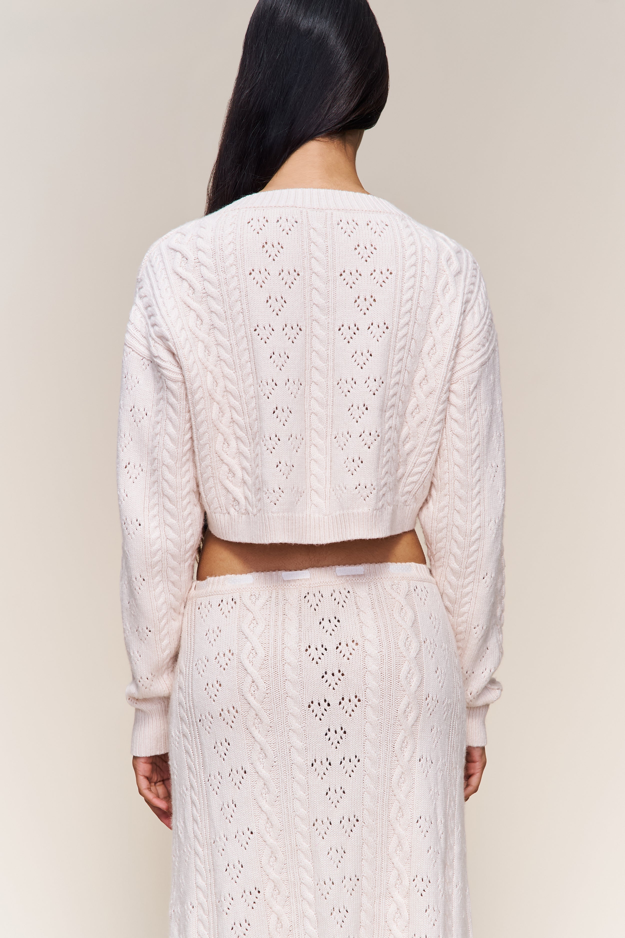 Noah Wool Cable Crop Cardigan