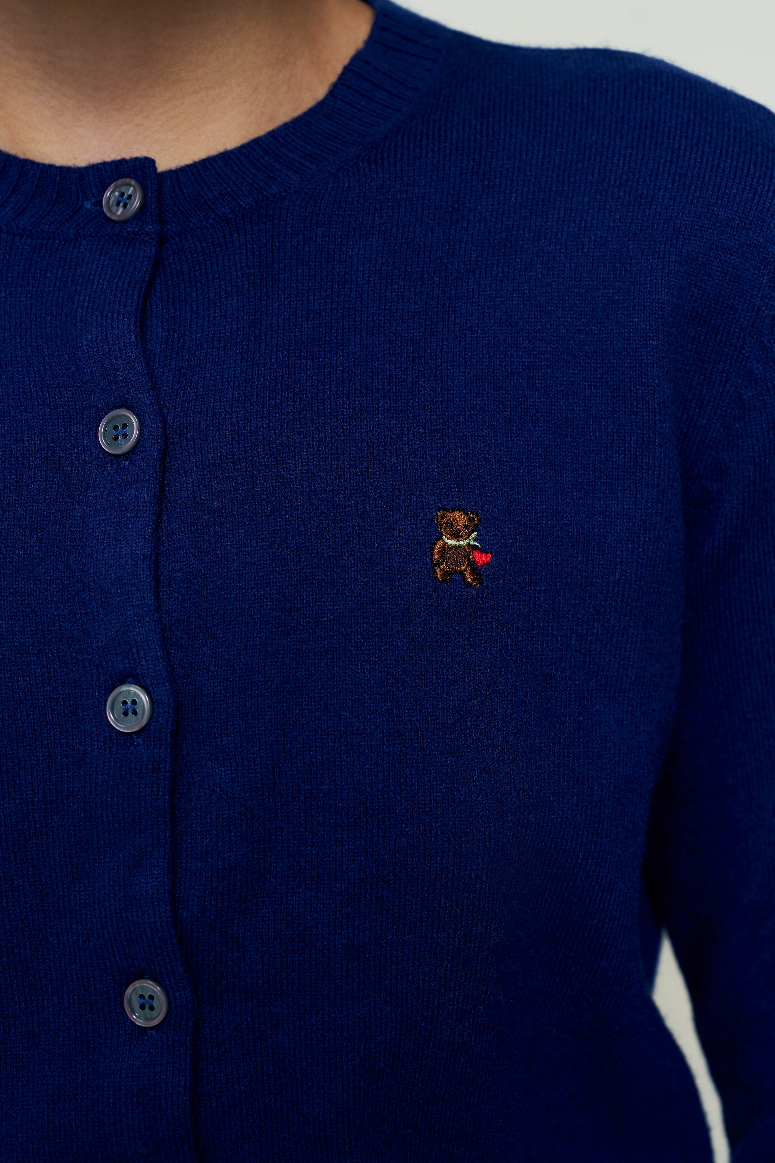 June Relaxed Wool Cardigan in Navy