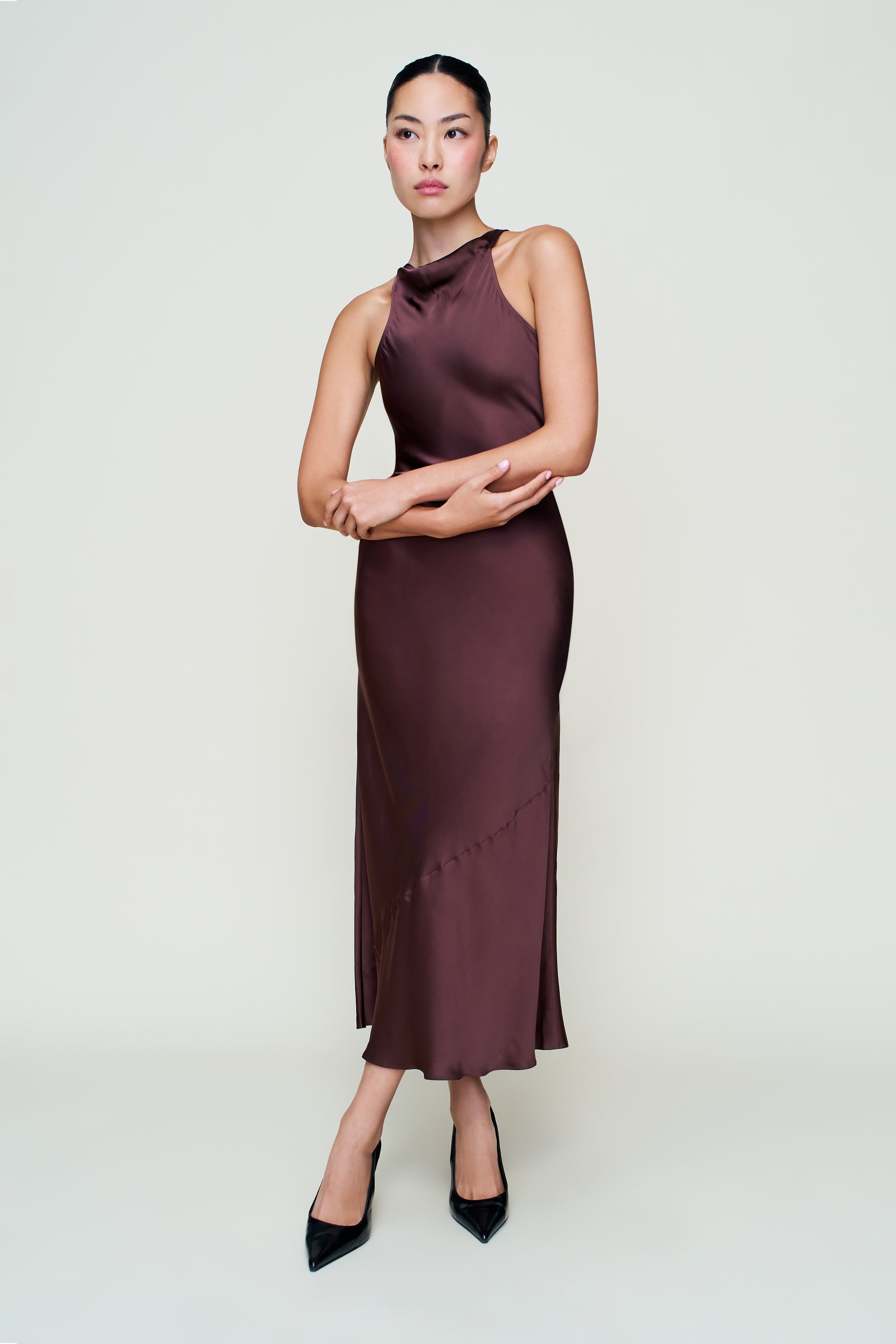 Lina Midi Dress in Dark Chocolate