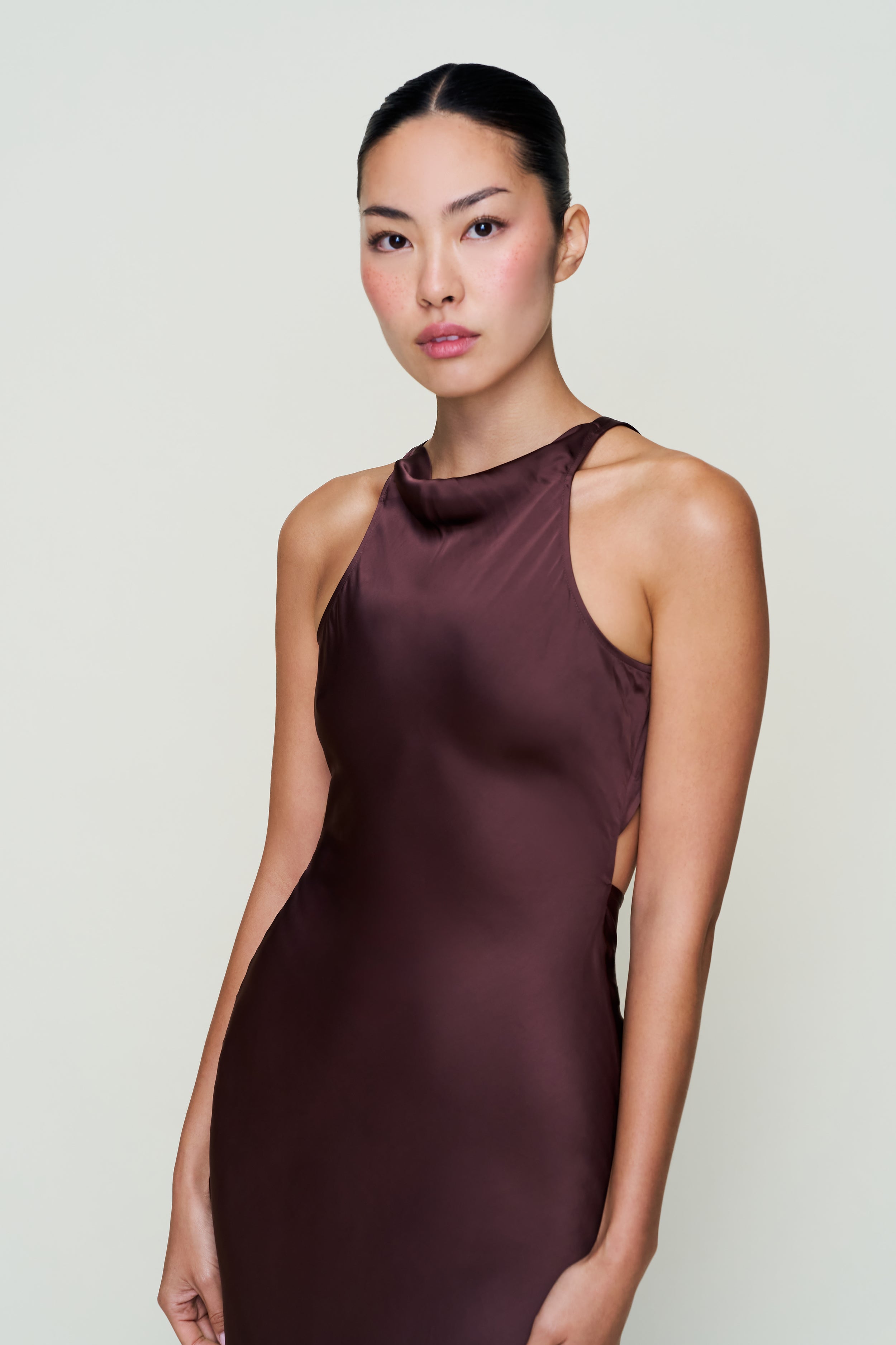 Lina Midi Dress in Dark Chocolate