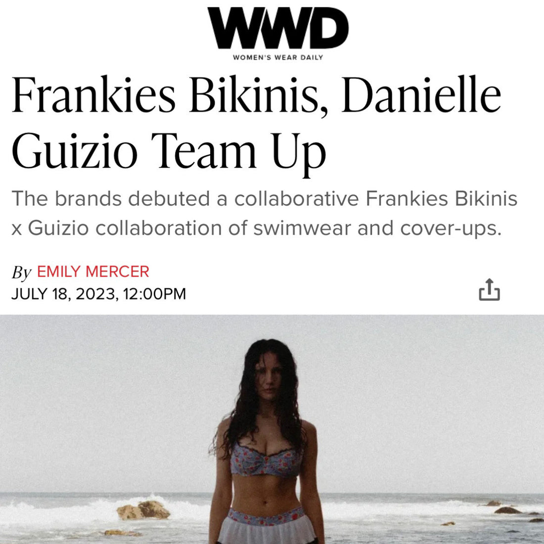 The Frankies Bikinis X Guizio Collaboration in WWD July 2023