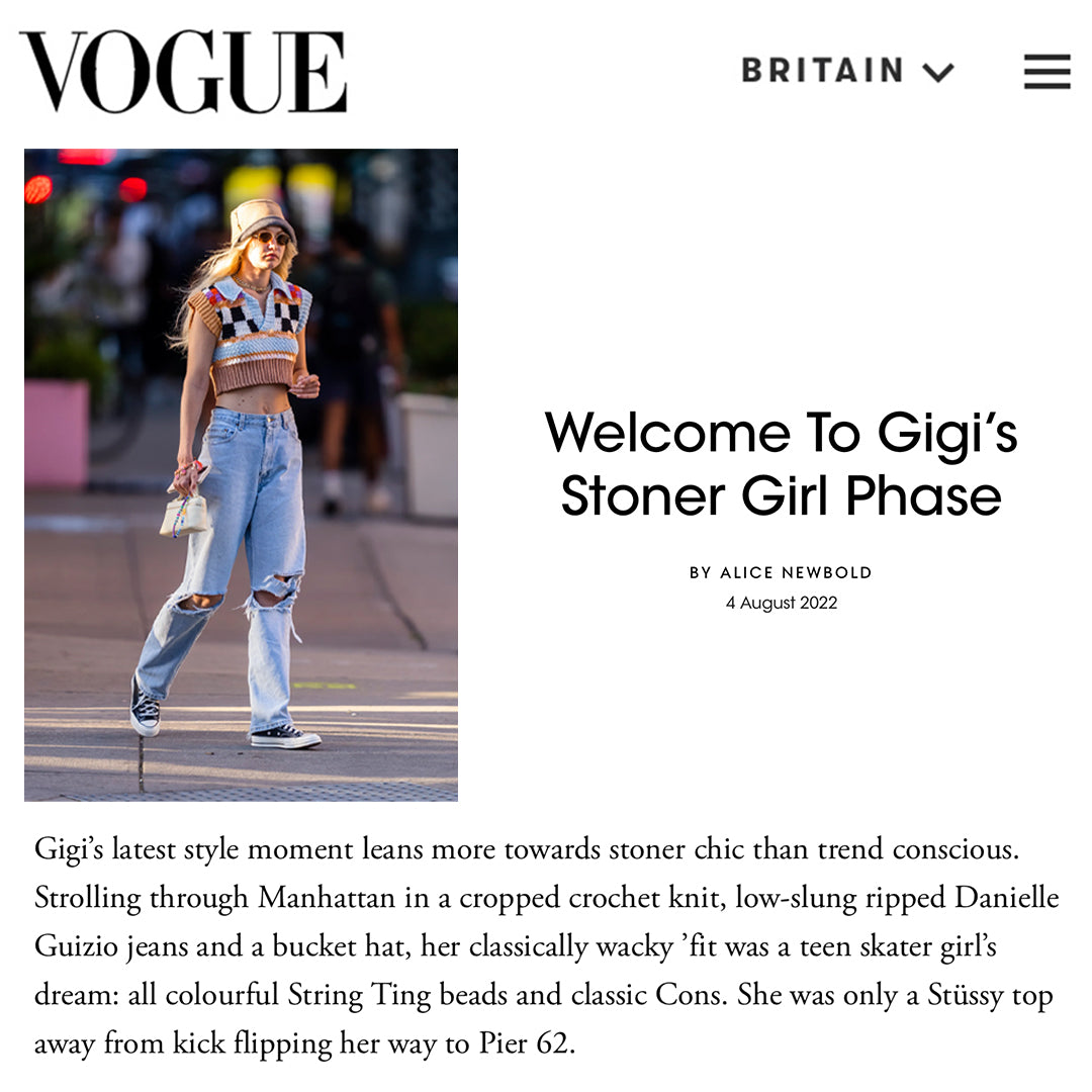 Gigi Hadid Wearing Guizio Denim in British Vogue