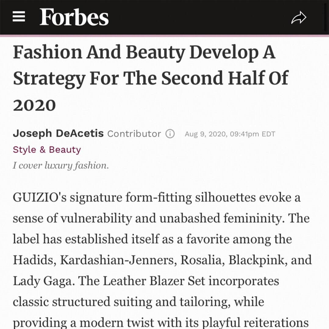 Guizio in Forbes August 2020