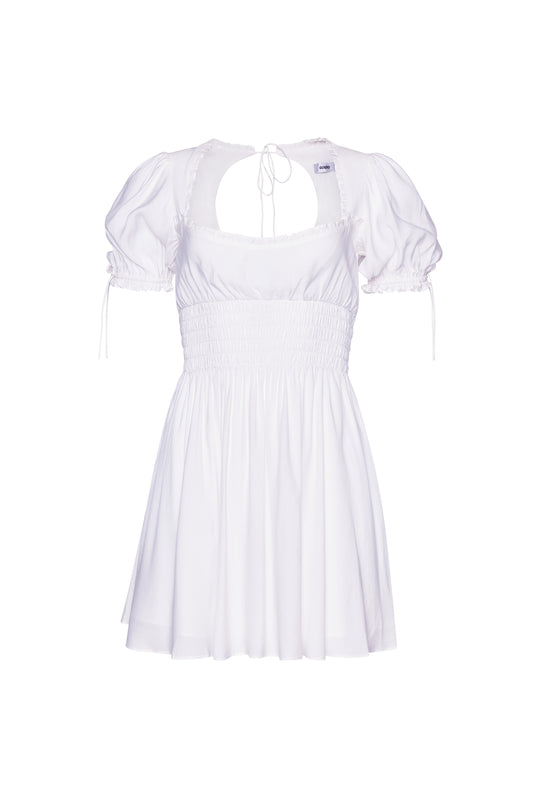 Puff Sleeve Ruched Flare Dress