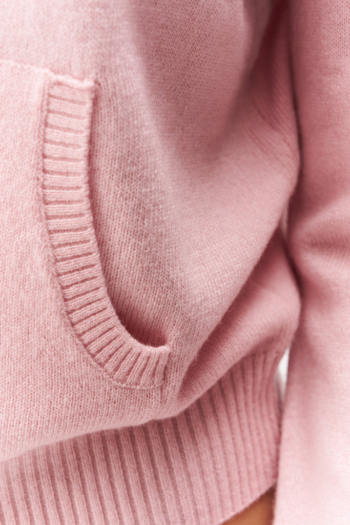 SAMANTHA CASHMERE SWEATER HOODIE IN PINK