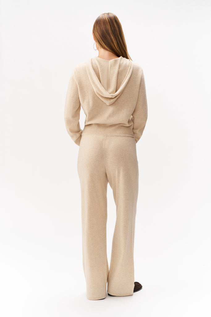 Grace Cashmere Pant in Cream/Tan