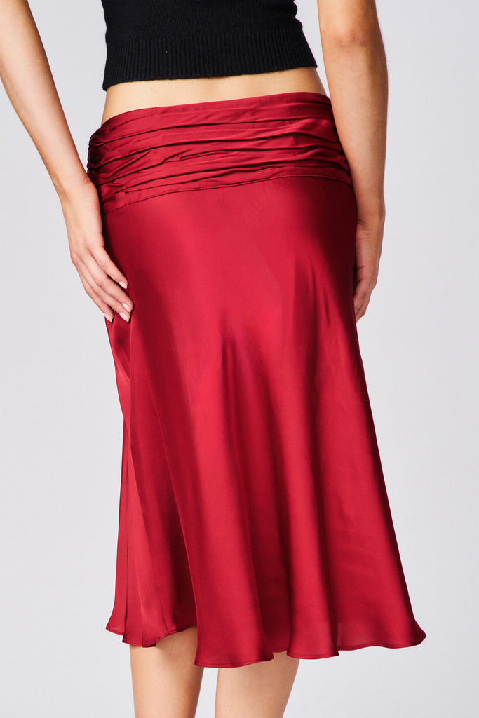 Eda Satin Midi Skirt