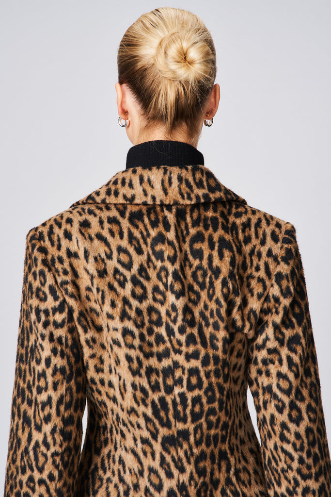 JACQUELINE MIDI COAT IN LEOPARD