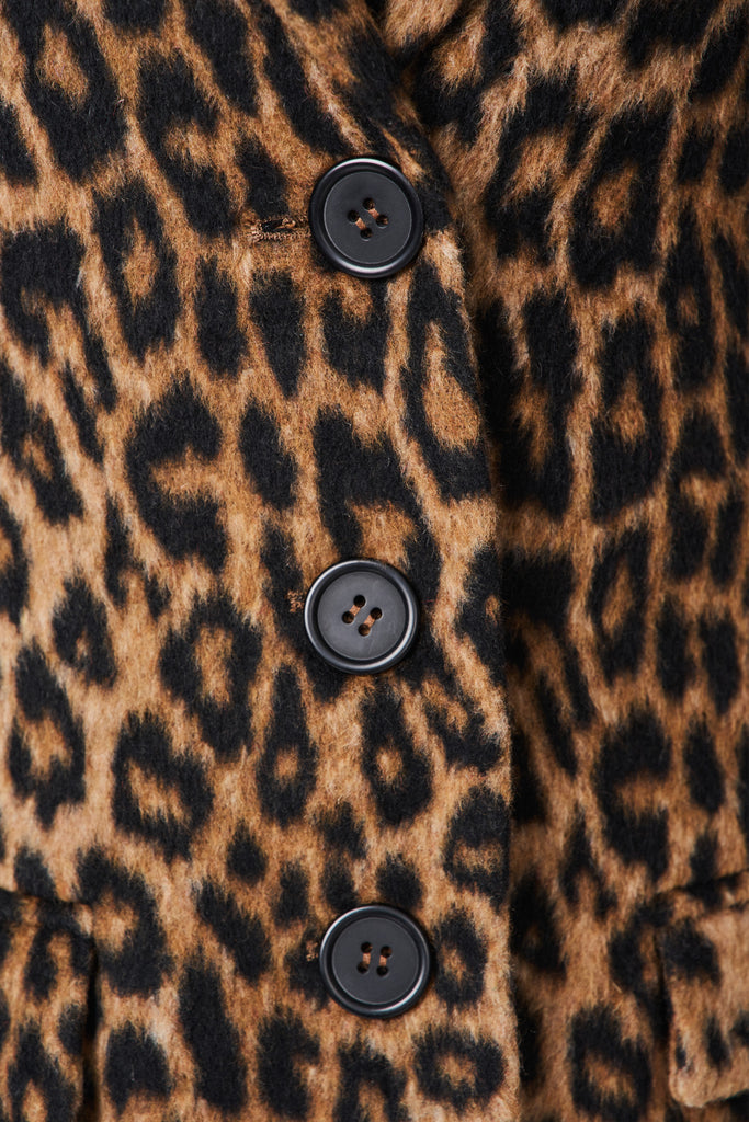 JACQUELINE MIDI COAT IN LEOPARD