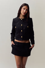 Bela Tweed Jacket in Black