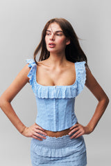 Bettina Corset in Angel Blue