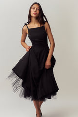 Brigitte Midi Gown in Black