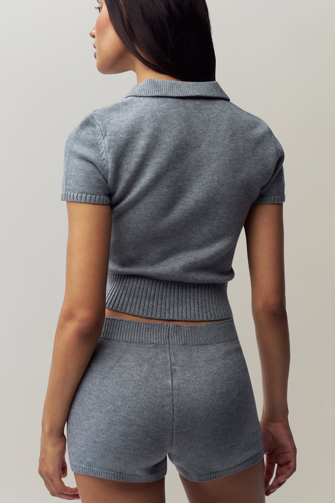 Calesia Knit Short in Heather Grey