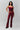 Ruched Side Tie Stretch Pant in Bordeaux