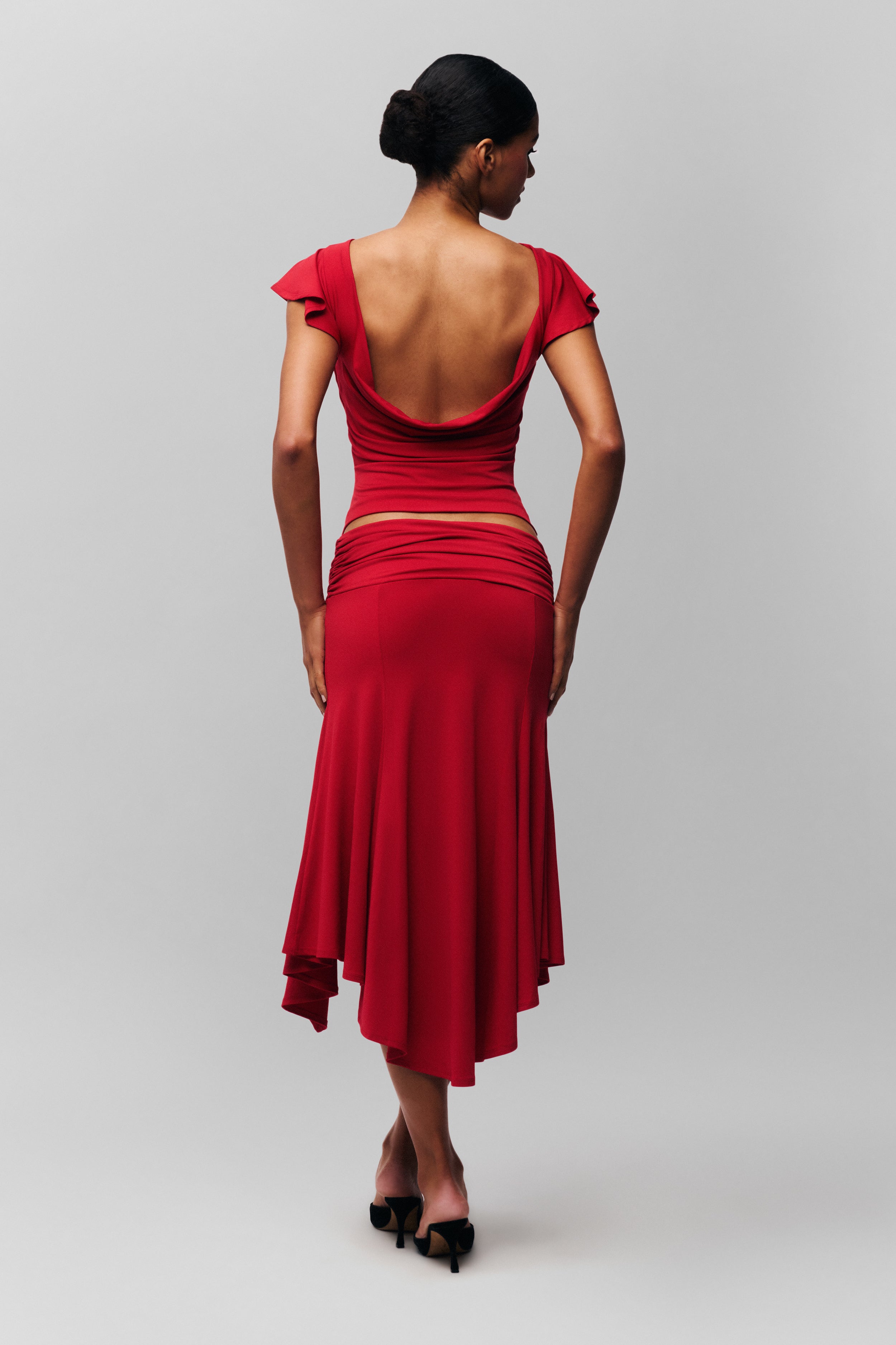 Soffiano Skirt in Red Love