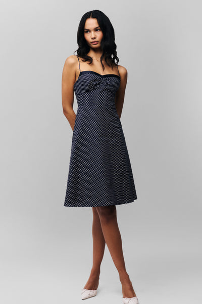 【関税込み】GUIZIO ネイビー Margaux ミディアムワンピース Margaux Midi Dress – Guizio