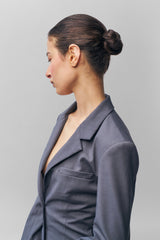 Delila Blazer in Stone Grey