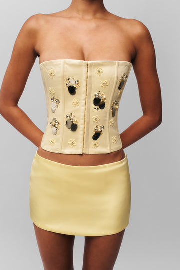 Embellished Satin Corset
