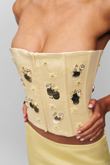 Embellished Satin Corset