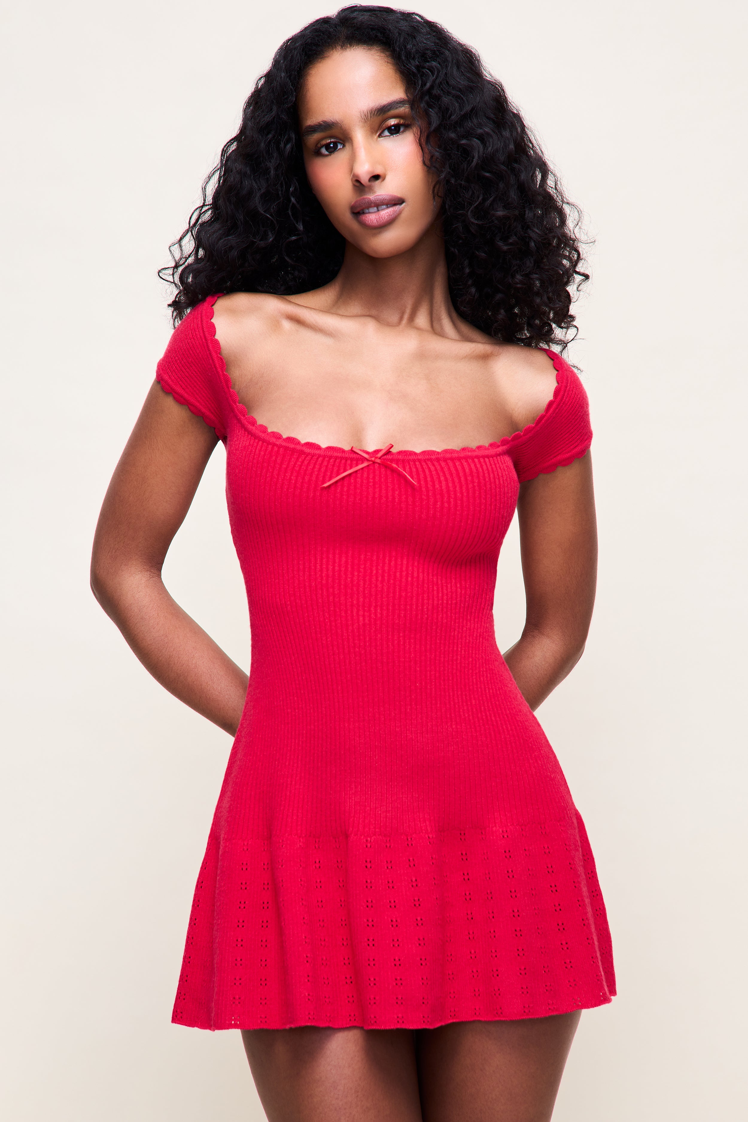 Guizio Eileen Pointelle Dress Red Love / S Guizio Eileen Pointelle Dress Red Love / S