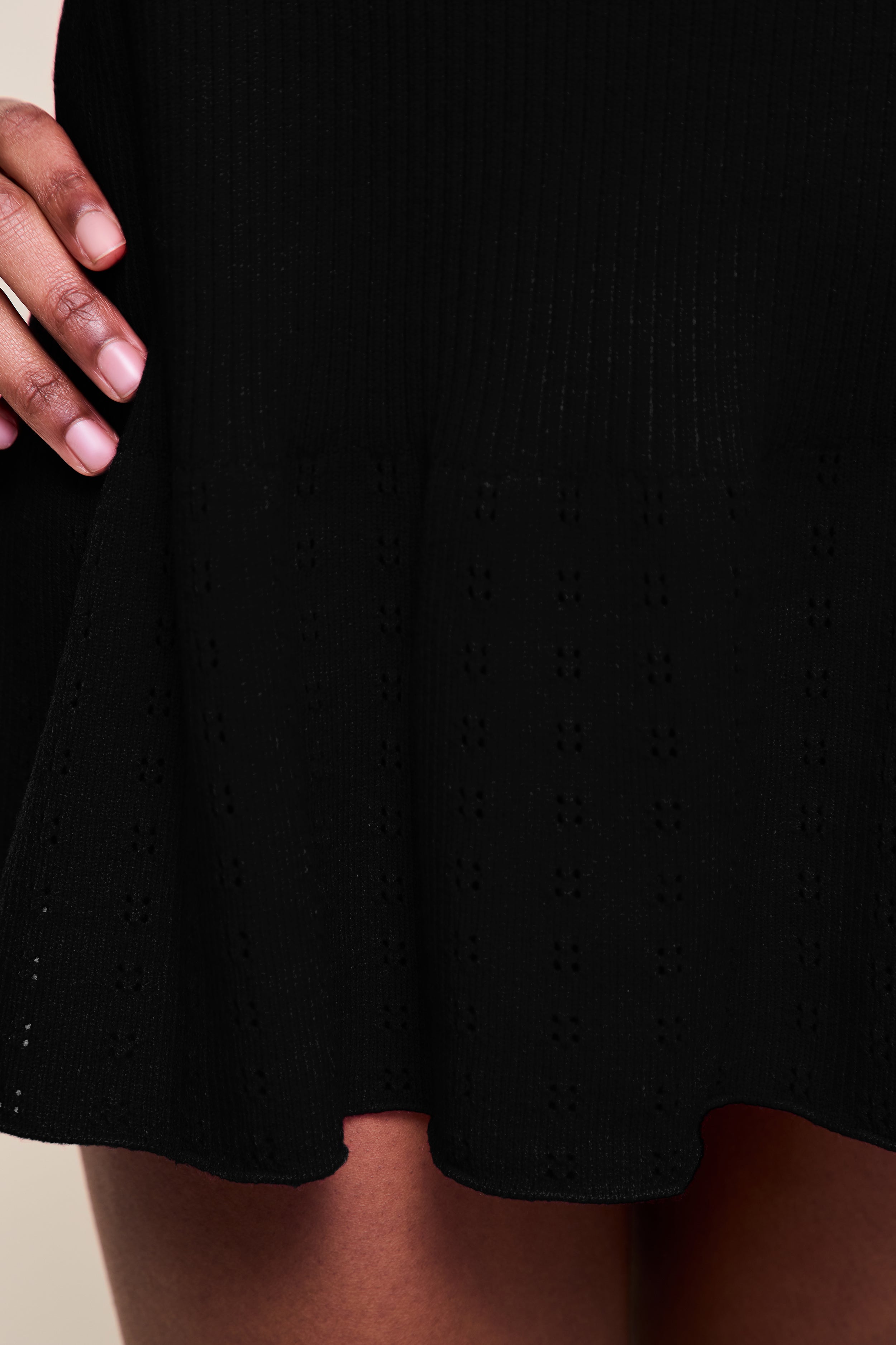 Guizio Eileen Pointelle Dress Black / L Guizio Eileen Pointelle Dress Black / L