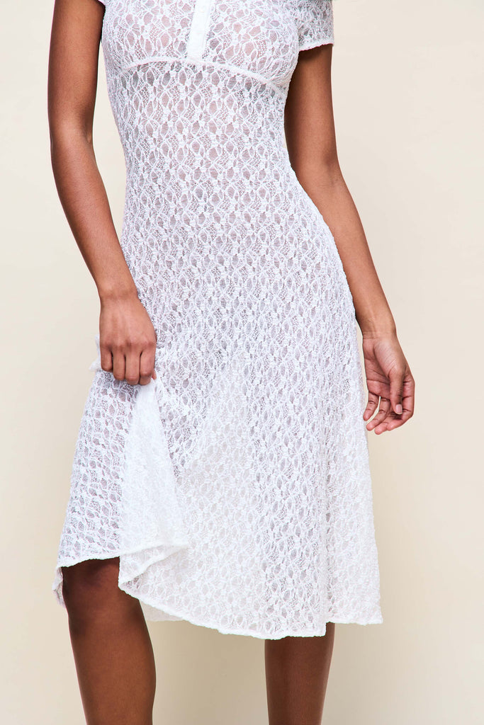 Guizio Mae Lace Dress White / XXS