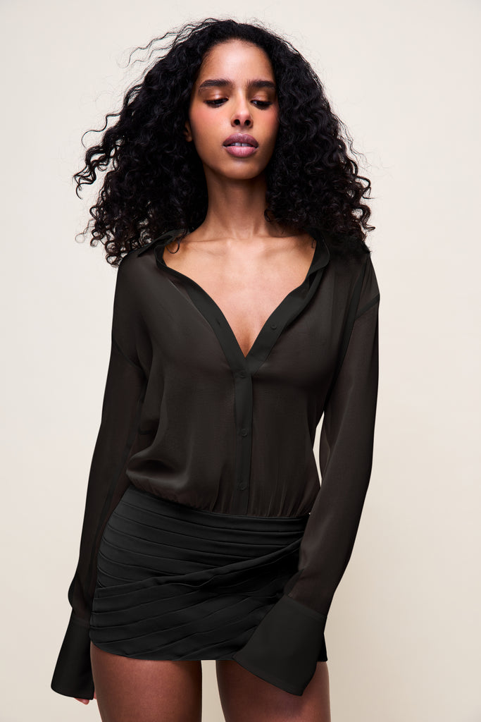 Marseille Shirt Dress in Black