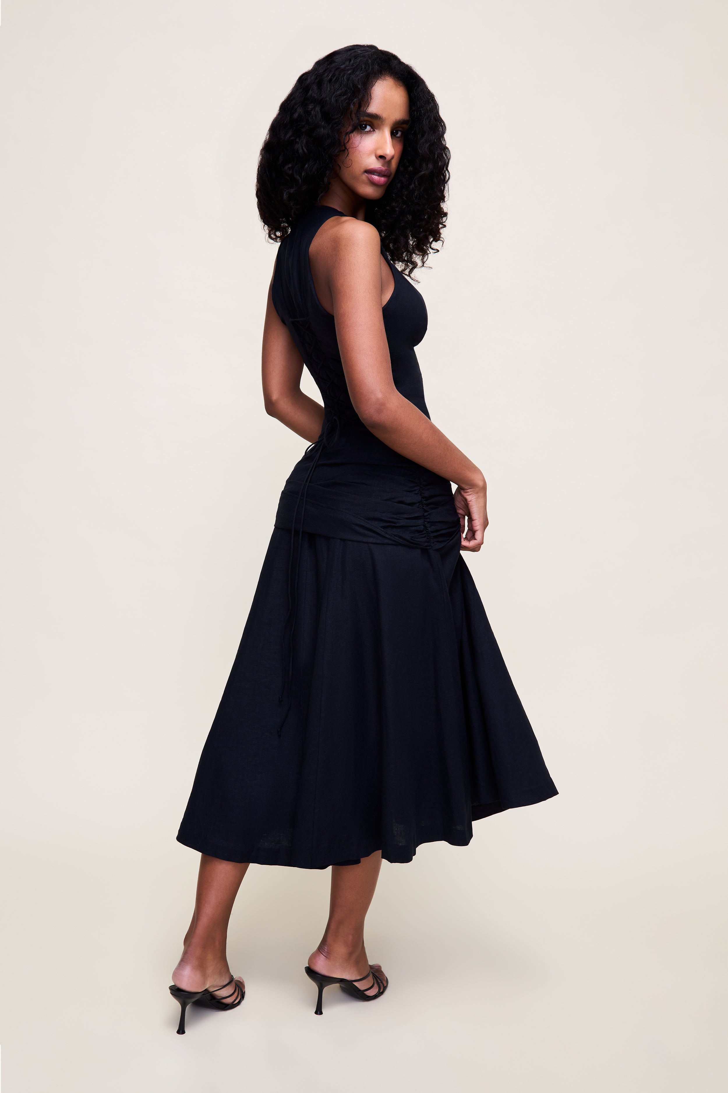 guizio black dress Guizio Daye Midi Dress Black / L