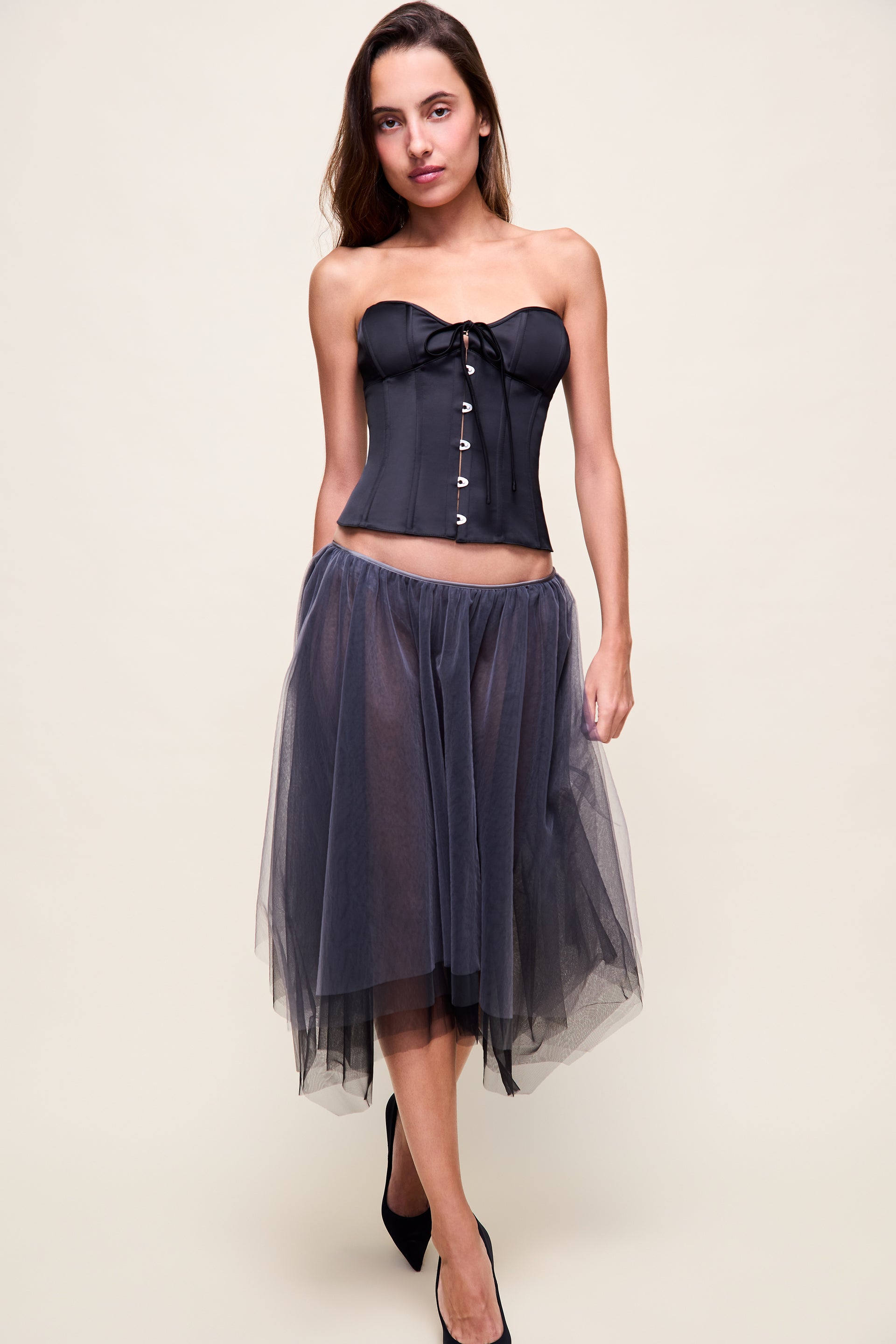 open lace back dress Zoey Layered Pink Tulle Loofa Mini Dress