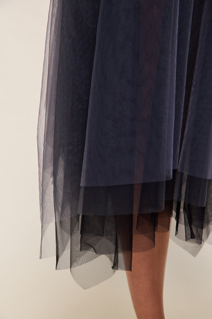 Loulou Tulle Skirt in Grey 