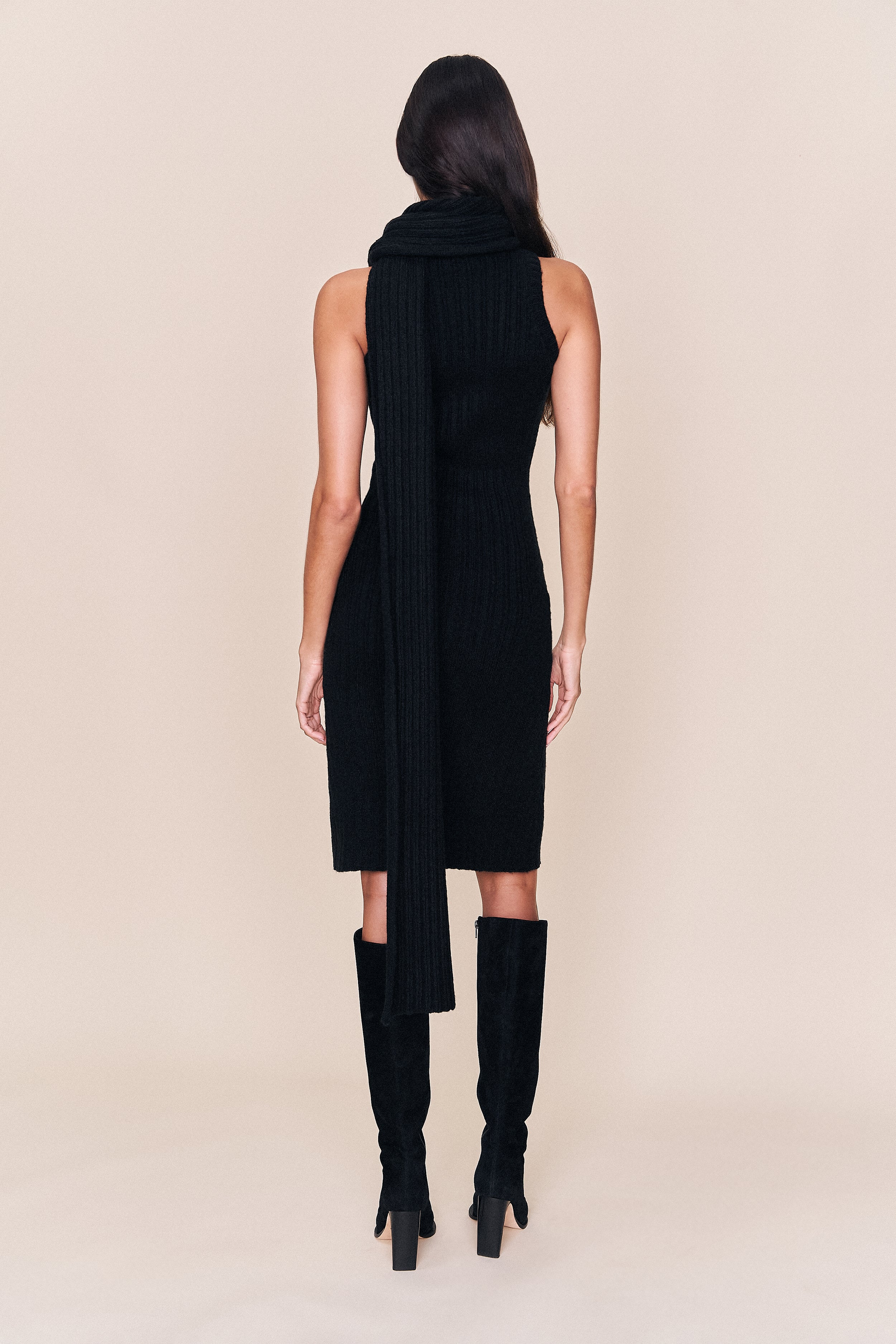 Guizio Hooded Knit Dress Black / M Guizio Hooded Knit Dress Black / M