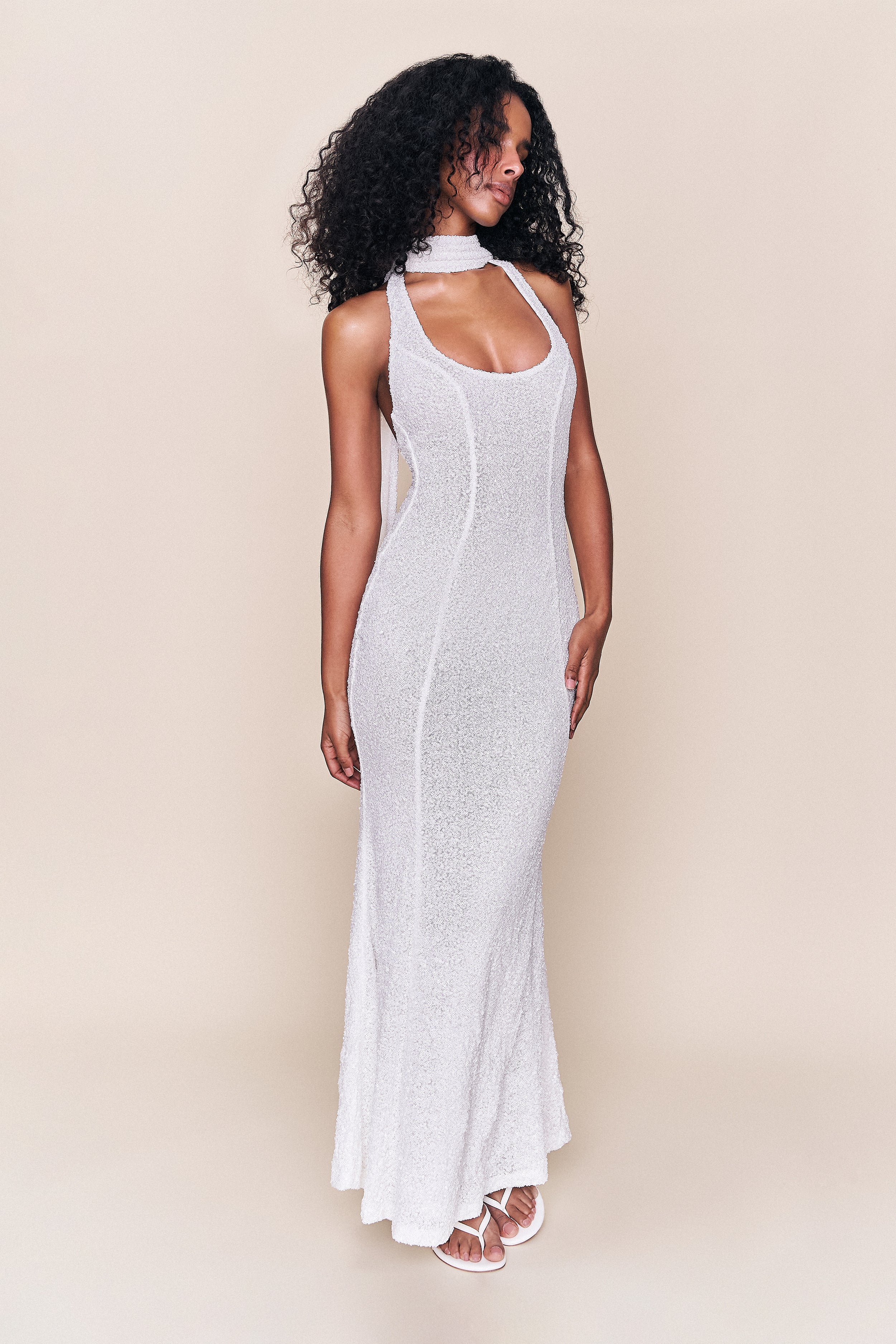Guizio Siena Sequin Maxi Dress Ivory / S Guizio Siena Sequin Maxi Dress Ivory / S