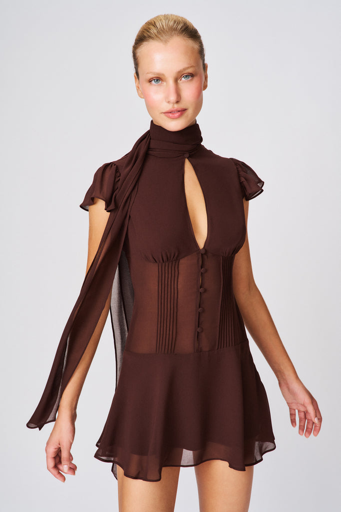 Ara Mini Dress in Espresso