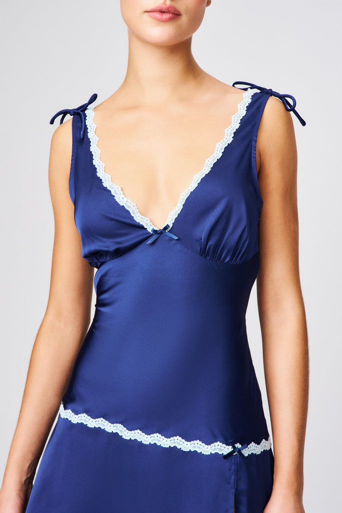 Inez Lace Trim Mini Dress