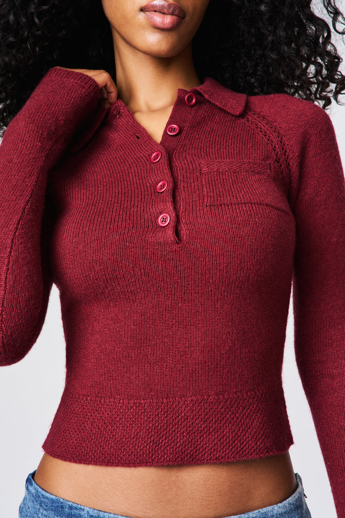 REECE FITTED POLO IN BORDEAUX