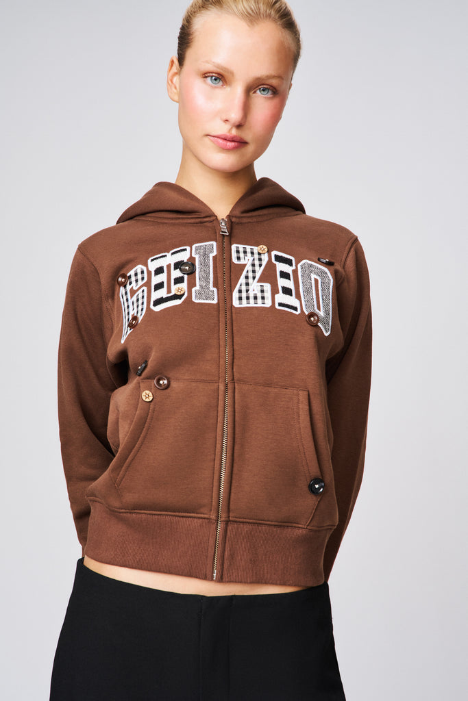Guizio Shrunken Hoodie - Pattern Mix