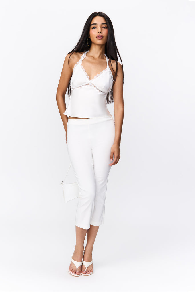 Lucia Lace Trim Cami in Ivory