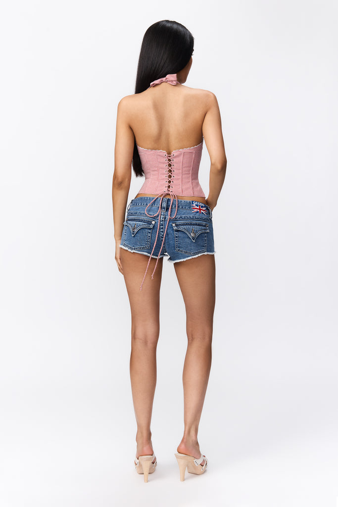 Marini Gingham Corset in Red Love Gingham