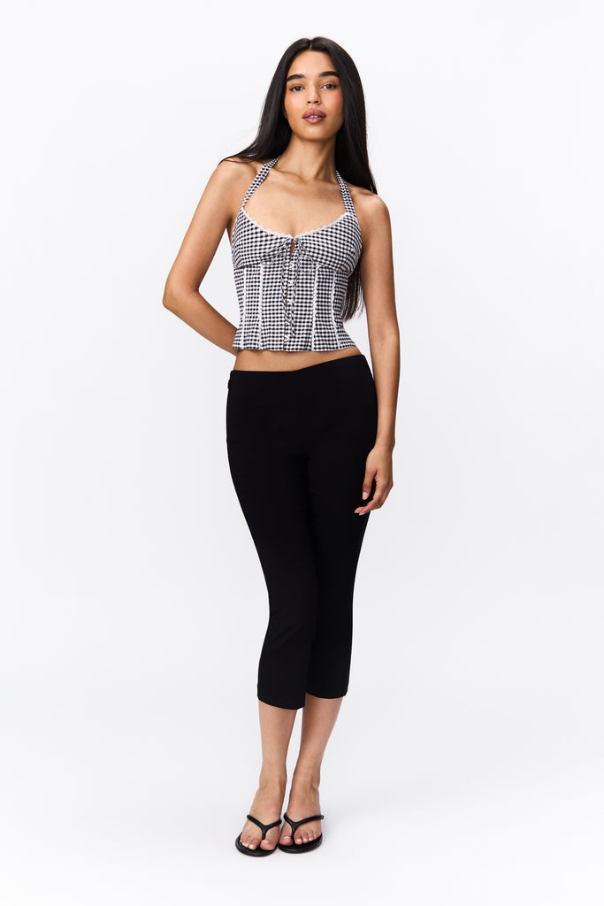 Marini Gingham Corset in Black/White