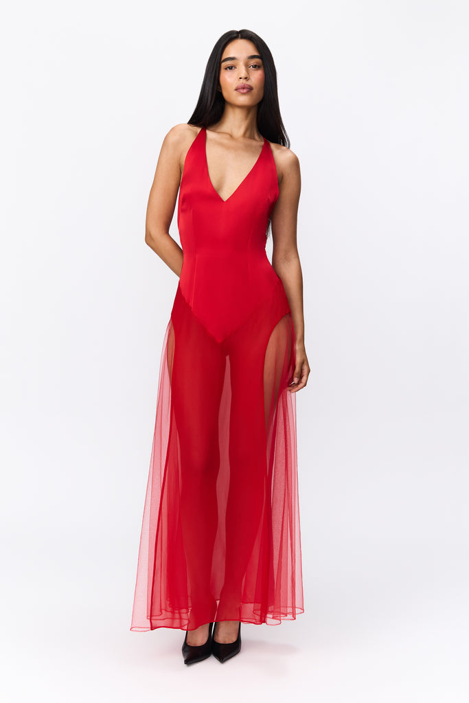 Olympia Maxi Dress in Red Love