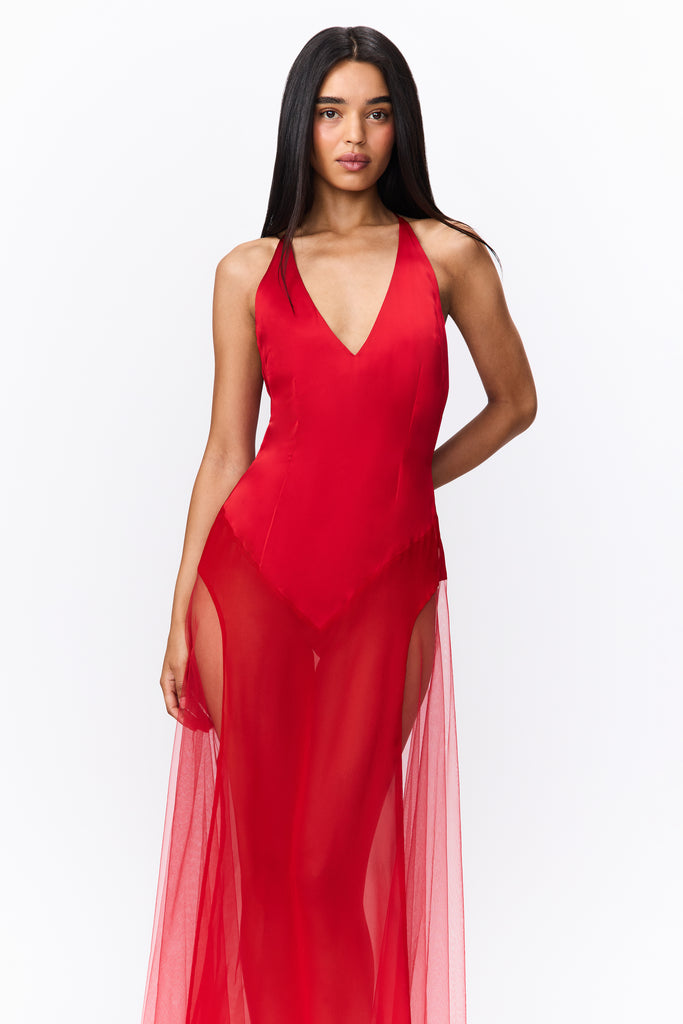 Olympia Maxi Dress in Red Love