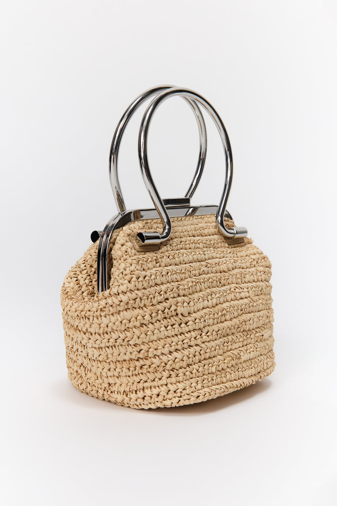 Cruz Raffia Mini Top Handle in Natural